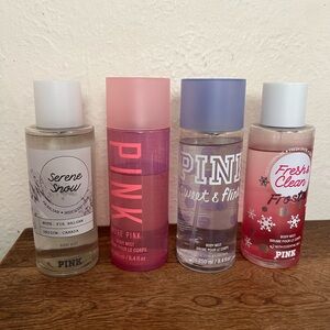 Victoria secrets PINK Body Mist lot more pink sweet flirty serene snow fresh